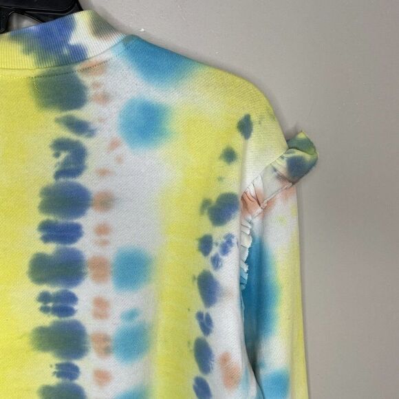 Generation Love Blue Tie-Dye Abella Ruffle Sweatshirt NEW $148 Womens Small S - Picture 8 of 12